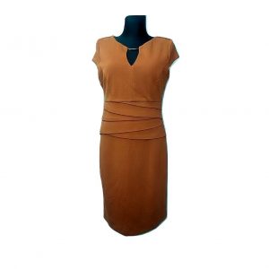 Moteriška šviesiai ruda ilga suknelė be rankoviu, ROMAN, 14 dydis