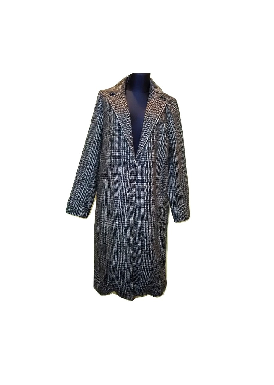Moteriškas languotas pilkas paltas, ATMOSPHERE, 12 dydis