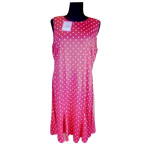 Nauja raudona su žirniukais suknelė JULIDA, dydis - 46, kaina - 9€, 95% polyester, 5%elastan.